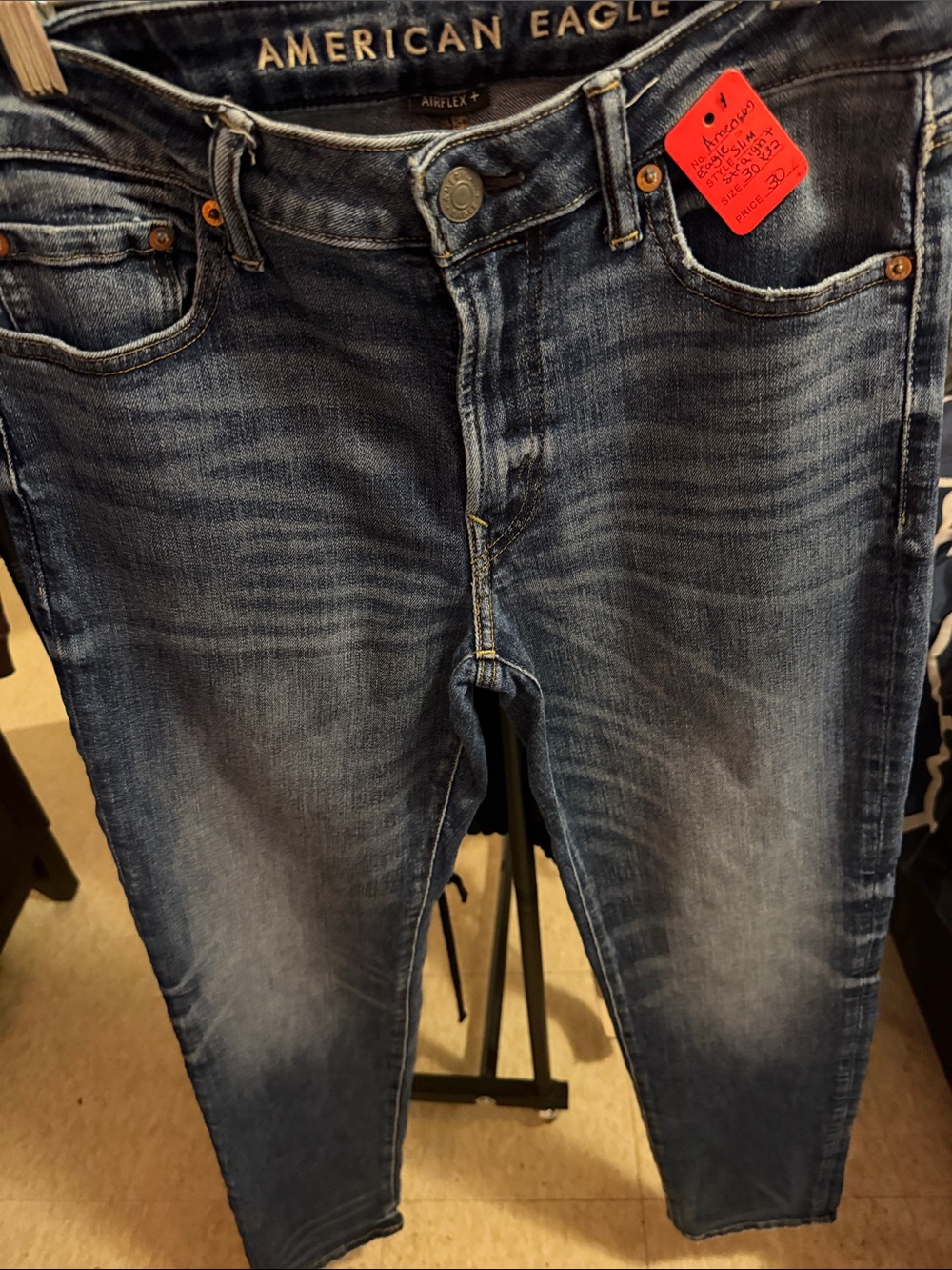 American Eagle Outfitters Men’s Dark Blue Slim Straight Jeans